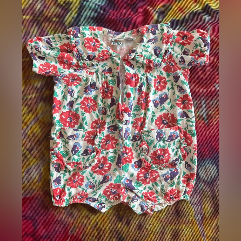 🌸Vintage 90s Floral Onesie West Coast Baby 24m